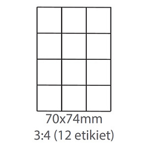 etikety ECODATA Samolepiace 70x74 univerzálne biele 12ks/A4(100 listov A4/bal.) etikety ECODATA Samolepiace 70x74 univerzálne biele 12ks/A4(100 listov A4/bal.)