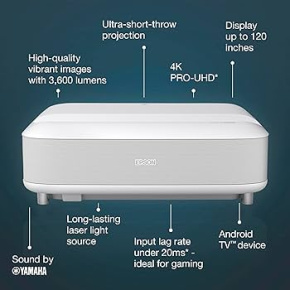 projektor EPSON EH-LS650W, 3LCD Laser, 3600 ANSI, 2 500 000:1, 4K PRO-UHD, Android TV - UST