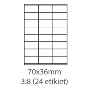 etikety samolepiace 70x36 mm univerzálne žlté 24ks/A4 (100 listov A4/bal.)