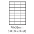 etikety samolepiace 70x36 mm univerzálne žlté 24ks/A4 (100 listov A4/bal.)