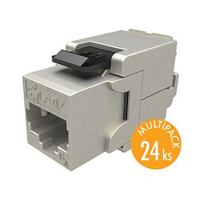 MULTIPACK 24 ks - samořezný keystone Solarix CAT6A STP SXKJ-10G-STP-BK-SA Component Level a 4PPoE certifikace MULTIPACK 24 ks - samořezný keystone Solarix CAT6A STP SXKJ-10G-STP-BK-SA Component Level a 4PPoE certifikace
