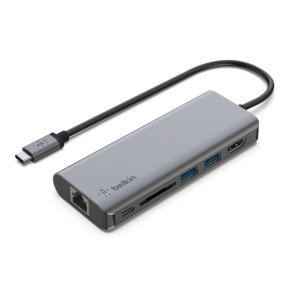 Belkin Connect USB-C 6-in-1 Multiport Adapter - Space Gray Belkin Connect USB-C 6-in-1 Multiport Adapter - Space Gray
