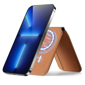 ESR Vegan Leather Magnetic Wallet Stand - Tan Suede