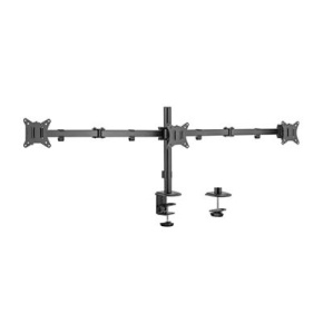 Desk mount for 3 monitors GEMBIRD MA-D3-01, tilting, up to 27" and 7kg, black