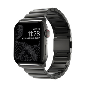 Nomad remienok pre Apple Watch 44-49 mm - Steel Band/Graphite Hardware