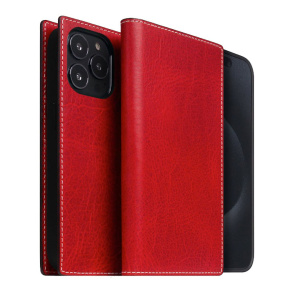 SLG Design puzdro D7 Magsafe Italian Wax Leather pre iPhone 15 Pro Max - Red