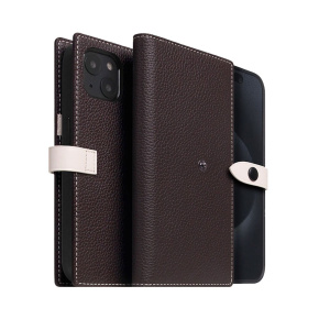 SLG Design puzdro D8 Magsafe Hybrid Full Grain Leather pre iPhone 15 - Brown Cream
