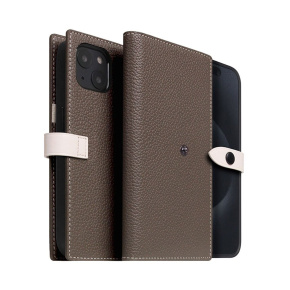 SLG Design puzdro D8 Magsafe Hybrid Full Grain Leather pre iPhone 15 - Etoff Cream