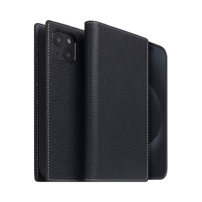 SLG Design puzdro D8 Magsafe Full Grain Leather pre iPhone 15 - Black Blue