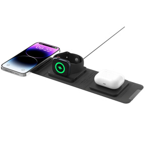 SwitchEasy Triocharge Portable 3 in 1 Charger - Black