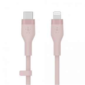 Belkin kábel Boost Charge Flex Silicone USB-C to Lightning 3m - Pink
