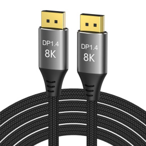 OEM DisplayPort 1.4 8K connection cable, metal and gold-plated connectors, 5m OEM DisplayPort 1.4 8K connection cable, metal and gold-plated connectors, 5m