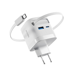 Epico UltraBoost Retractable GaN 65W adaptér EA65c so zabudovaným káblom Epico UltraBoost Retractable GaN 65W adaptér EA65c so zabudovaným káblom