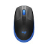 Logitech M190/Kancelárska/Optická/1 000 DPI/Bezdrôtová USB/Čierna-modrá