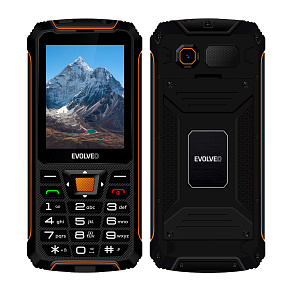 EVOLVEO StrongPhone Z6, IP68 odolný Dual SIM telefón, 2,8" LCD, 4000mAh, Powerbanka, čierno-oranžový EVOLVEO StrongPhone Z6, IP68 odolný Dual SIM telefón, 2,8" LCD, 4000mAh, Powerbanka, čierno-oranžový