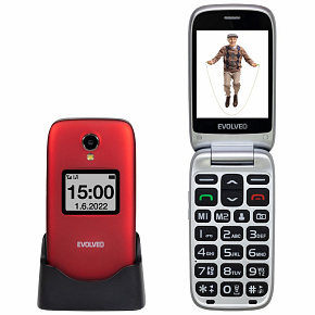 EVOLVEO EasyPhone FS, vyklápací telefón 2.8" pre seniorov s nabíjacím stojanom (červená farba) EVOLVEO EasyPhone FS, vyklápací telefón 2.8" pre seniorov s nabíjacím stojanom (červená farba)