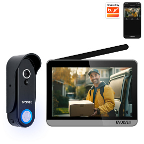 EVOLVEO DoorPhone W7, Sada domáceho bezdrôtového videotelefónu s WiFi čierny strieborný monitor EVOLVEO DoorPhone W7, Sada domáceho bezdrôtového videotelefónu s WiFi čierny strieborný monitor