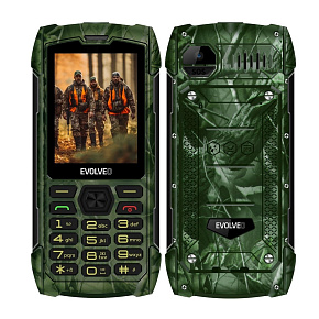 EVOLVEO StrongPhone H1, IP68 odolný Dual SIM telefón, 2,8" LCD, 5000mAh, Powerbanka, lovec. kamufláž EVOLVEO StrongPhone H1, IP68 odolný Dual SIM telefón, 2,8" LCD, 5000mAh, Powerbanka, lovec. kamufláž