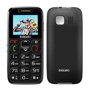 EVOLVEO EasyPhone, mobilný telefón pre seniorov s nabíjacím stojanom, čierna EVOLVEO EasyPhone, mobilný telefón pre seniorov s nabíjacím stojanom, čierna