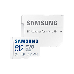 Samsung EVO Plus/micro SDXC/512GB/UHS-I U3 / Class 10/+ Adaptér/Biela Samsung EVO Plus/micro SDXC/512GB/UHS-I U3 / Class 10/+ Adaptér/Biela