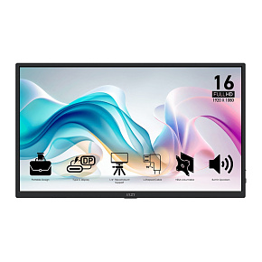 MSI Pro/MP165 E6/15,6"/IPS/FHD/60Hz/4ms/Čierna/3R MSI Pro/MP165 E6/15,6"/IPS/FHD/60Hz/4ms/Čierna/3R