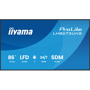 86" iiyama LH8675UHS-B2AG: IPS, 4K, 24/7, Android 11 86" iiyama LH8675UHS-B2AG: IPS, 4K, 24/7, Android 11
