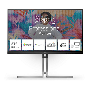 AOC/Q27U3CV/27"/IPS/QHD/75Hz/4ms/Blck-Slvr/3R AOC/Q27U3CV/27"/IPS/QHD/75Hz/4ms/Blck-Slvr/3R