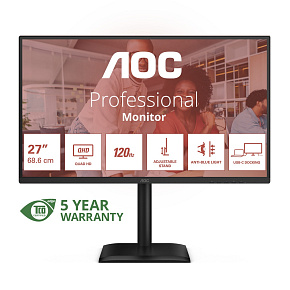 AOC/Q27E4CV/27"/IPS/QHD/120Hz/4ms/Čierna/5R AOC/Q27E4CV/27"/IPS/QHD/120Hz/4ms/Čierna/5R