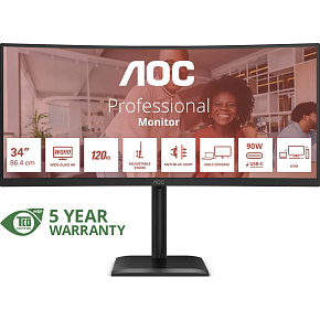 AOC/CU34E4CV/34"/VA/wQHD/120Hz/4ms/Čierna/5R AOC/CU34E4CV/34"/VA/wQHD/120Hz/4ms/Čierna/5R