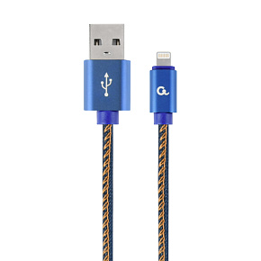 Gembird oplietaný denim USB-A/Lightning kábel 2m Gembird oplietaný denim USB-A/Lightning kábel 2m
