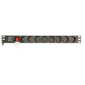 Gembird PDU 8 zásuviek, 1U, 16 A, 3m Gembird PDU 8 zásuviek, 1U, 16 A, 3m