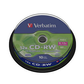 VERBATIM CD-RW 80min. 8-12x, 10 cake VERBATIM CD-RW 80min. 8-12x, 10 cake