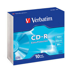 VERBATIM CD-R(10-Pack)Slim/EP/DL/52x/700MB VERBATIM CD-R(10-Pack)Slim/EP/DL/52x/700MB