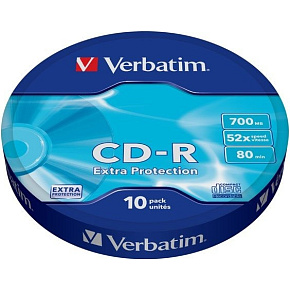 VERBATIM CD-R Verbatim DL 700MB 52x Extra protection 10-spindl RETAIL VERBATIM CD-R Verbatim DL 700MB 52x Extra protection 10-spindl RETAIL