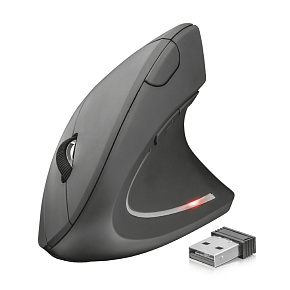 TRUST Verto/Vertikálna/Optická/Pre pravákov/1 600 DPI/Bezdrôtová USB/Čierna TRUST Verto/Vertikálna/Optická/Pre pravákov/1 600 DPI/Bezdrôtová USB/Čierna