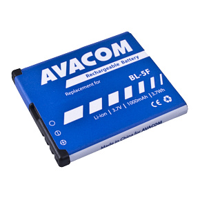 Batéria AVACOM GSNO-BL5F-S1000A do mobilu Nokia N95, E65, Li-Ion 3,6 V 1000mAh (náhrada BL-5F) Batéria AVACOM GSNO-BL5F-S1000A do mobilu Nokia N95, E65, Li-Ion 3,6 V 1000mAh (náhrada BL-5F)