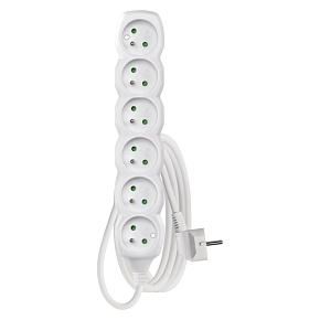 EMOS Predlžovací prívod 6Z/2m 3680W, PVC, biela EMOS Predlžovací prívod 6Z/2m 3680W, PVC, biela