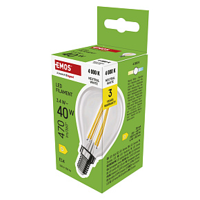 EMOS LED FLM MINI GL 3,4 W (40 W) 470lm E14 NW EMOS LED FLM MINI GL 3,4 W (40 W) 470lm E14 NW