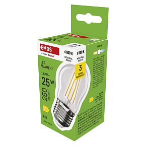 EMOS LED FLM MINI GL 1,8 W (25 W) 250lm E27 NW EMOS LED FLM MINI GL 1,8 W (25 W) 250lm E27 NW