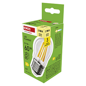 EMOS LED FLM MINI GL 5,9 W (60 W) 806lm E27 WW EMOS LED FLM MINI GL 5,9 W (60 W) 806lm E27 WW