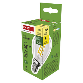 EMOS LED FLM MINI GL 3,8 W (60 W) 806lm E14 WW A CLAS EMOS LED FLM MINI GL 3,8 W (60 W) 806lm E14 WW A CLAS