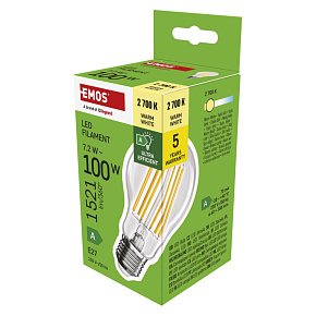 EMOS LED FLM A60 7,2 W (100 W) 1521lm E27 WW A CLASS EMOS LED FLM A60 7,2 W (100 W) 1521lm E27 WW A CLASS