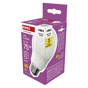 EMOS LED CLS A60 9,5 W (75 W) 1055lm E27 NW EMOS LED CLS A60 9,5 W (75 W) 1055lm E27 NW