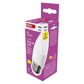 EMOS LED CLS CANDLE 2,5 W (32 W) 350lm E27 NW EMOS LED CLS CANDLE 2,5 W (32 W) 350lm E27 NW