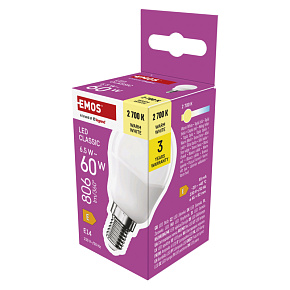 EMOS LED CLS MINI GLOBE 6,5 W (60 W) 806lm E14 WW EMOS LED CLS MINI GLOBE 6,5 W (60 W) 806lm E14 WW
