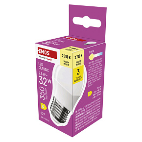 EMOS LED CLS MINI GLOBE 2,5 W (32 W) 350lm E27 WW EMOS LED CLS MINI GLOBE 2,5 W (32 W) 350lm E27 WW