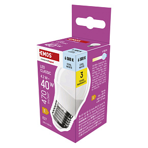 EMOS LED CLS MINI GLOBE 4,2 W (40 W) 470lm E27 CW EMOS LED CLS MINI GLOBE 4,2 W (40 W) 470lm E27 CW