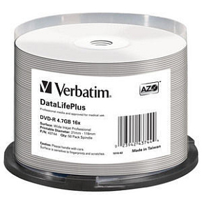 VERBATIM DVD-R (16xProfes. Print, 4,7GB), 50 cake VERBATIM DVD-R (16xProfes. Print, 4,7GB), 50 cake