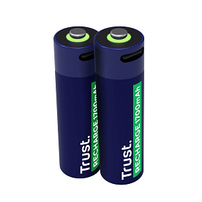 TRUST USB-C RECHARGEABLE BATTERIES 2P - AA TRUST USB-C RECHARGEABLE BATTERIES 2P - AA