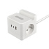 Sieťový adaptér VIKING YC23H, biela/Output:2xAC,1xUSB-A,2xUSB-C/držiak na mobil/ LED svetlo/1,4m kábel